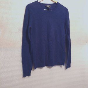 FLAWLESS- Navy Blue 100%CASHMERE L/Sleeve Sweater Knit , M with MEASUREMENTS